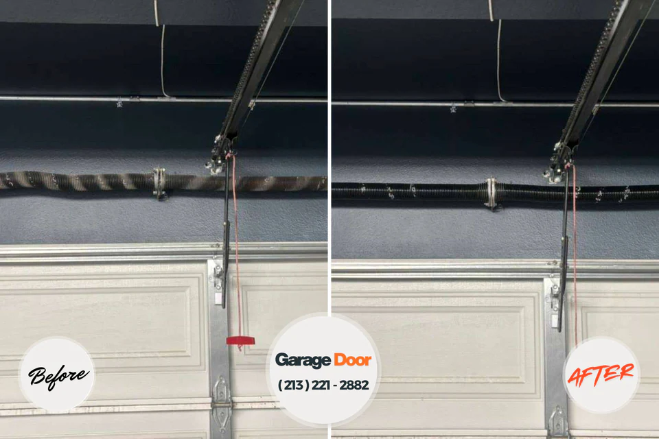 Before and after: garage door repair Lincoln Park, MI